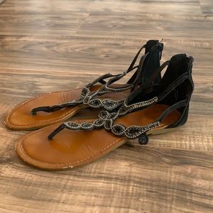 Women’s black rhinestone sandals